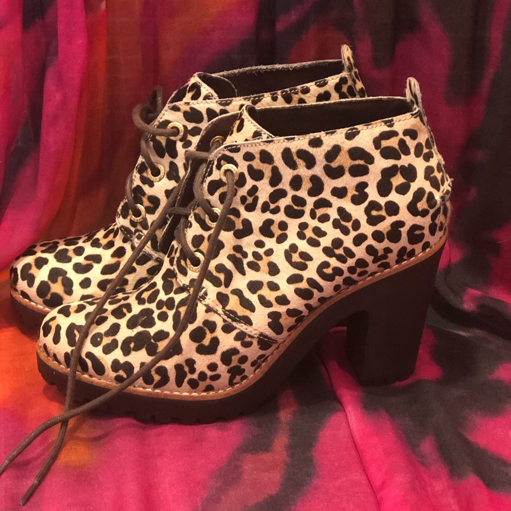 Jazzy Leopard Print Platform Booties - image 3